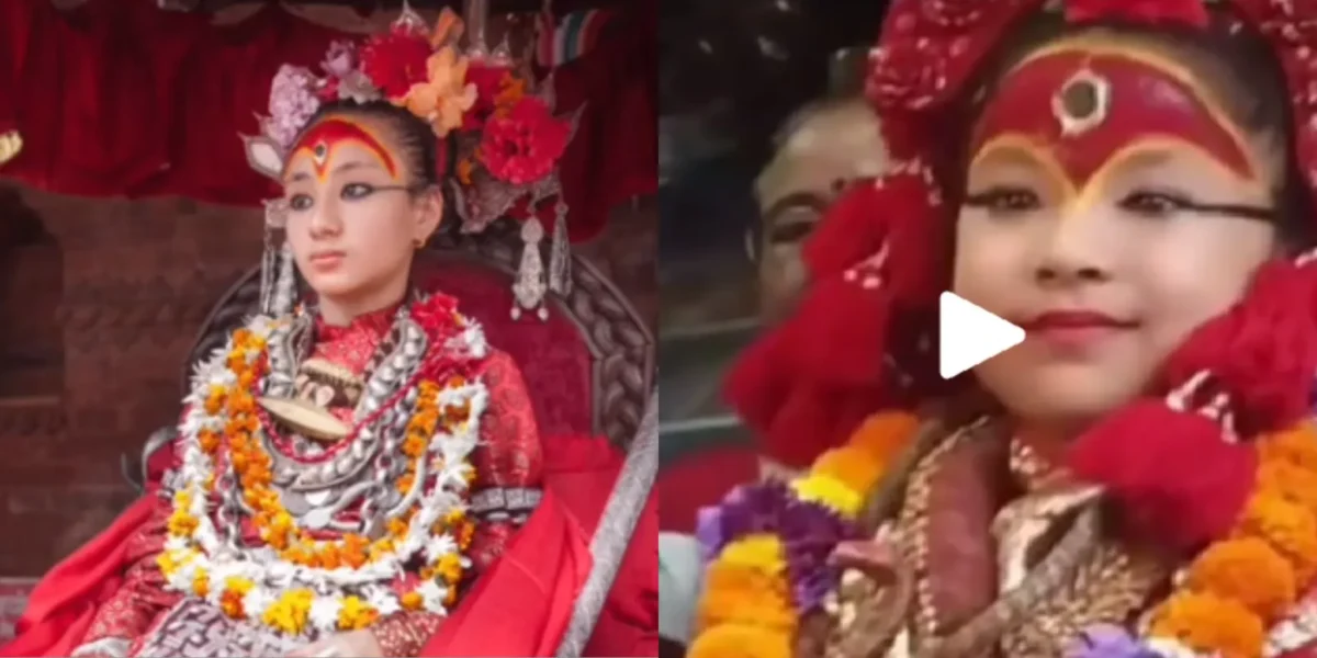 Tradisi Dewi Kumari di Nepal Viral di TikTok/ Kolase TikTok Shredyy dan Teguhbom